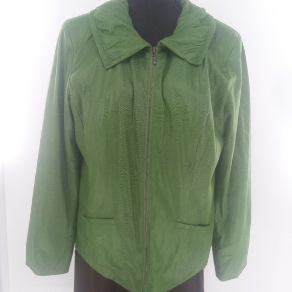 JM Collection Green Lightweight Jacket Size 16 3/$30 - Picture 2 of 9